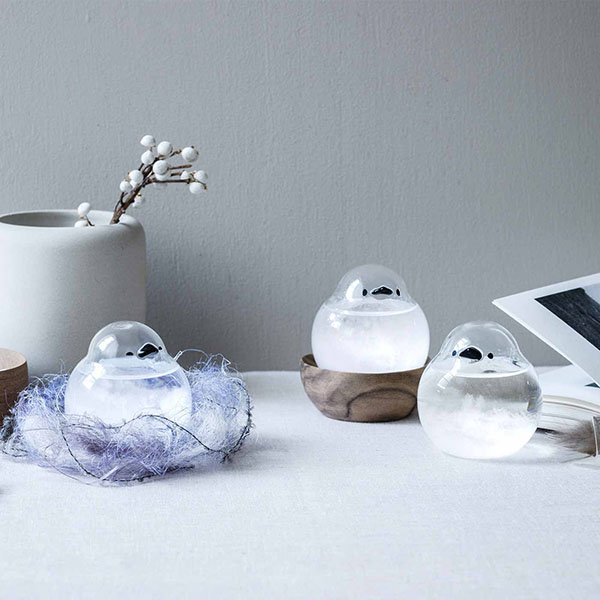 Three Brothers Fluffy Snow Fairy Glass 日本北海道小云雀造型的天气瓶暴风瓶 云雀三兄弟特殊链接 三兄弟每个月发售一个哦