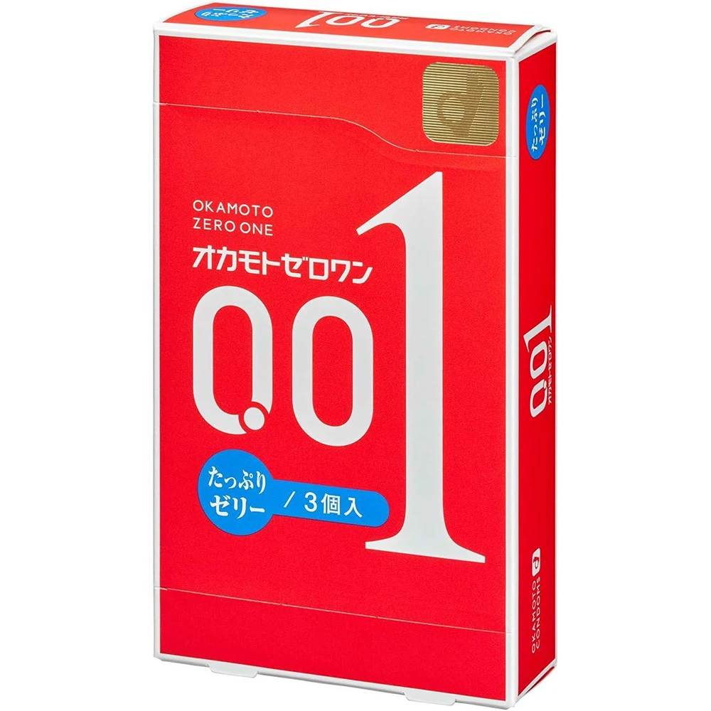 Okamoto 001 Extra Jelly 3pcs 冈本0.01超薄避孕套001安全套日本本土润滑版3只装