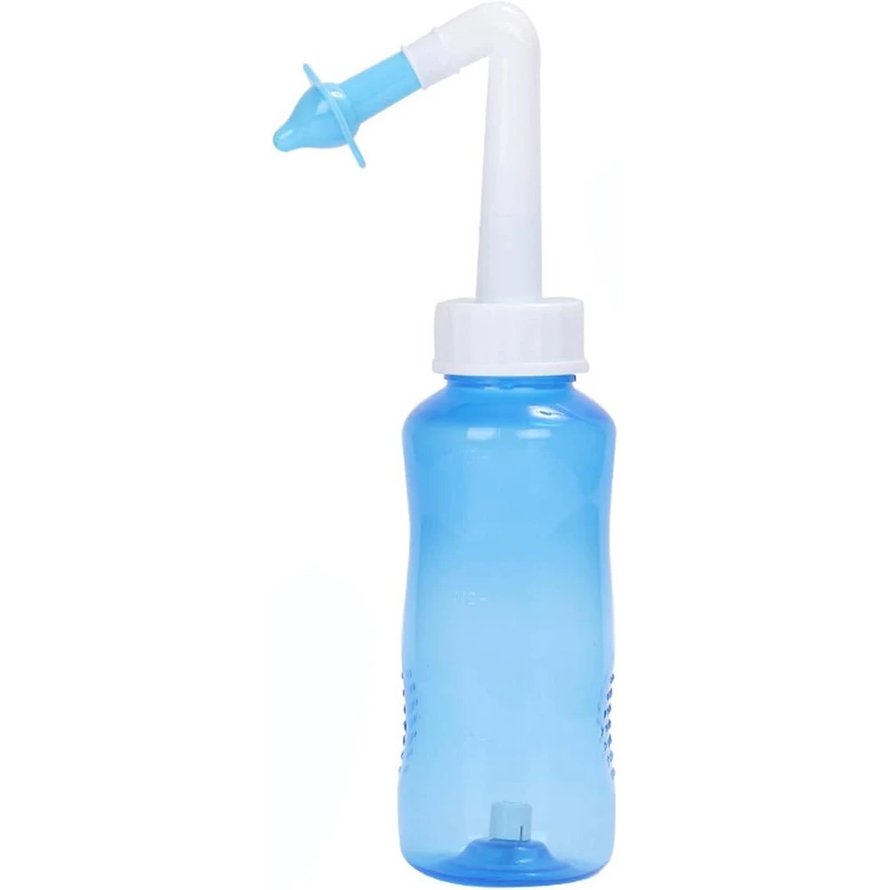 Nasal Washer 500Ml 大号洗鼻器洗鼻瓶鼻窦炎鼻炎过敏性鼻炎缓解控制过敏源双头替换带阀门款可控制进出水60°斜角设计使用轻松便捷