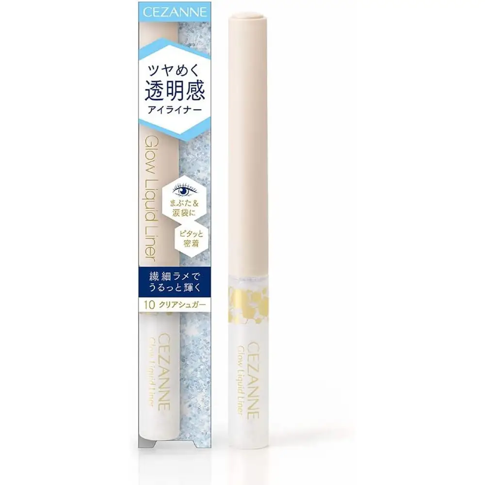 日本倩丽极细泪袋笔极细眼线液笔Cezanne Glow Liquid Liner 2.0g亮片卧蚕提亮眼线液笔新品液体眼影笔液体眼线液笔清透光泽眼线液笔