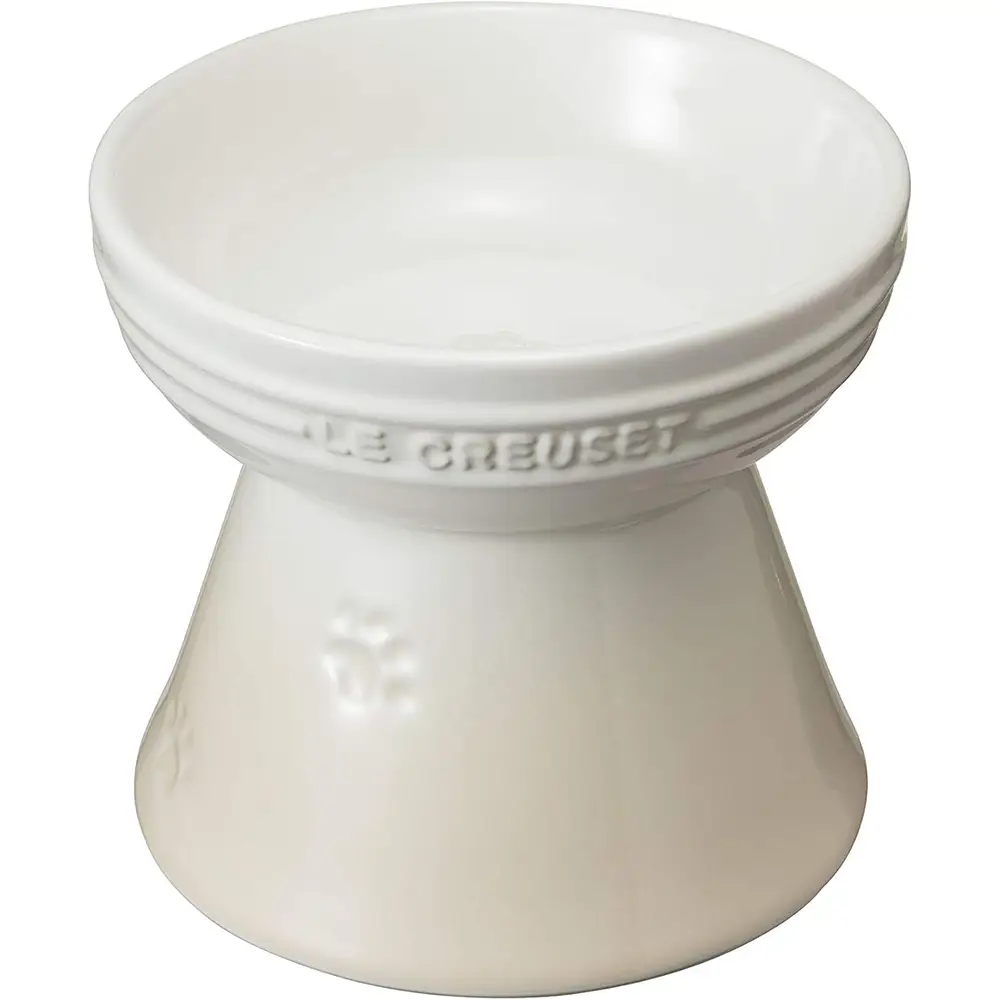 Le Creuset Pet Bowl for Dogs and Cats High Stand in Meringue