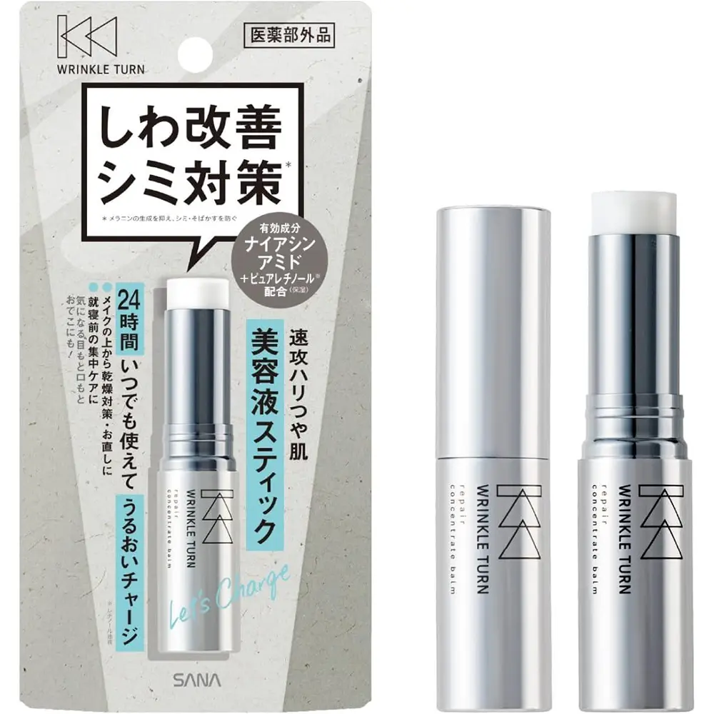 除皱精华膏Wrinkle Turn Niacinamide Medicated Repair Concentrate Balm 5.5g日本本土新品SANA补水保湿抗皱美容精华棒 sana改善皱纹 抗斑美容精华棒，平价!绝对是 ipsa精华棒的平替