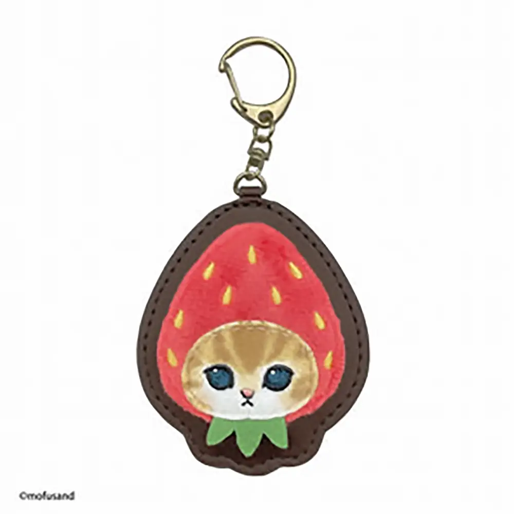 Mofusand Keychain Fluffy (Strawberry) 4994209049785