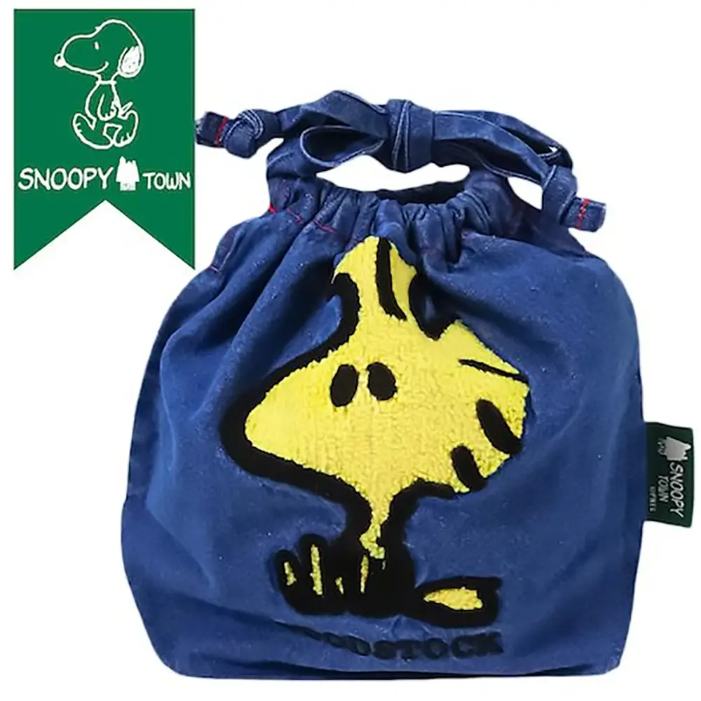 Okaimono Snoopy Sagara Embroidered Denim Drawstring Bag (Woodstock Embroidered Bag & Pouch Series) PRSN01050379 ‘Sales start at 12:00 PM on June 17 (Mon)’