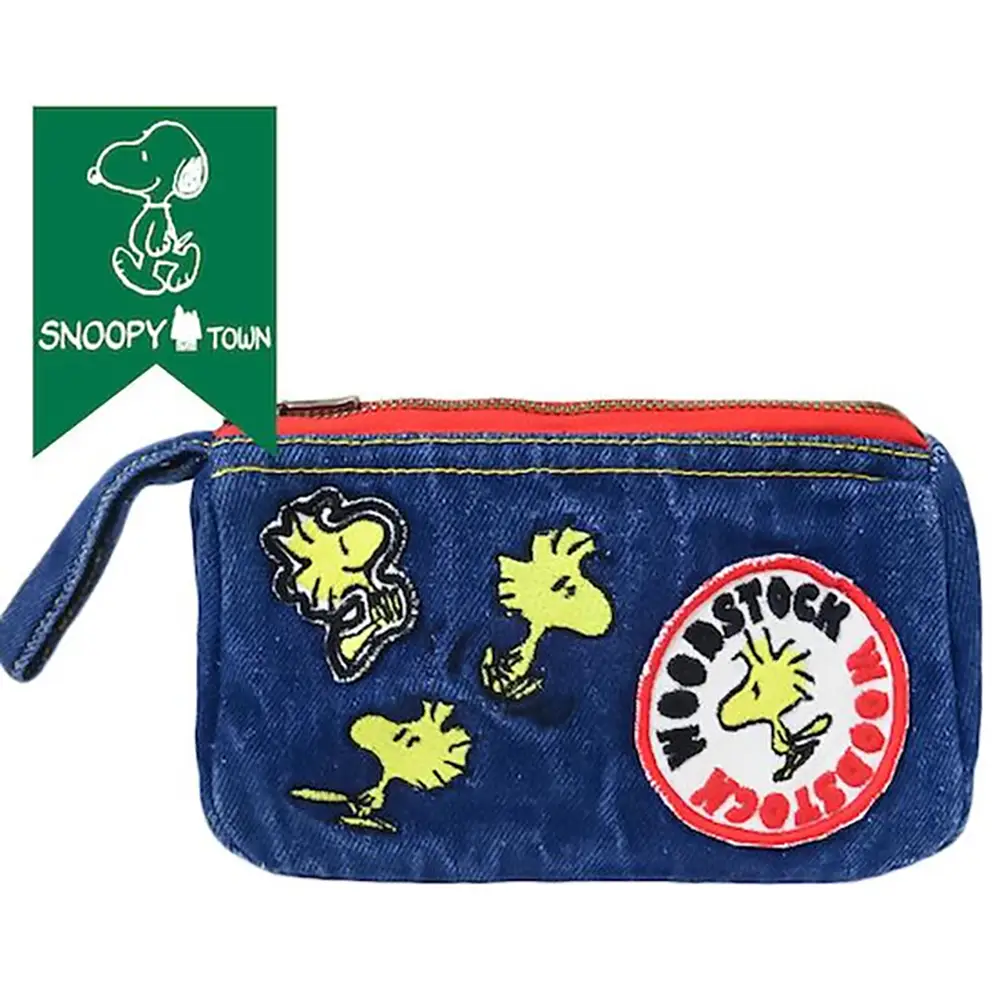 Okaimono Snoopy Embroidered Denim Pouch (Woodstock Embroidered Bag & Pouch Series) PRSN01050380 ‘Sales start at 12:00 PM on June 17 (Mon)’