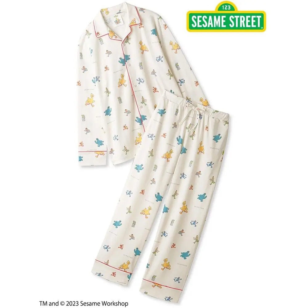 Gelato Pique [Sesame Street] [Homme] Total Pattern Shirt & Long Pants Set