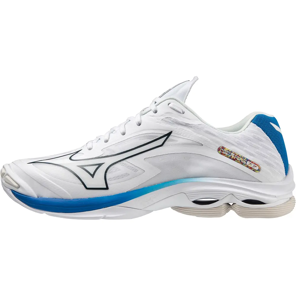 Mizuno Wave Lightning Z7 Volleyball Shoes [Unisex] – Model: V1GA2200, Size: 23.5cm, Color: White/Blue // No Box