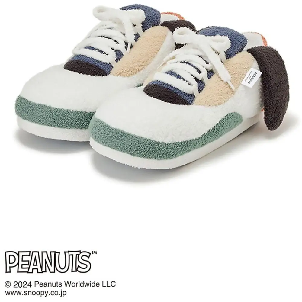 与史努比的联名带着大耳朵的室内鞋防滑底超软超萌Gelato Pique [Peanuts] [Homme] Room Shoes 男款均码26cm –28cm适合 大耳朵运动鞋造型的保暖超透气室内鞋