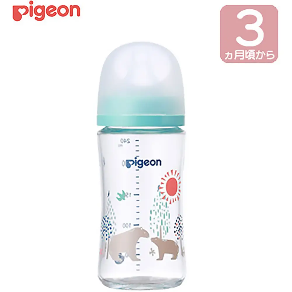 Pigeon Breastfeeding Big Breasted Bottle Glass 240Ml (Bear)