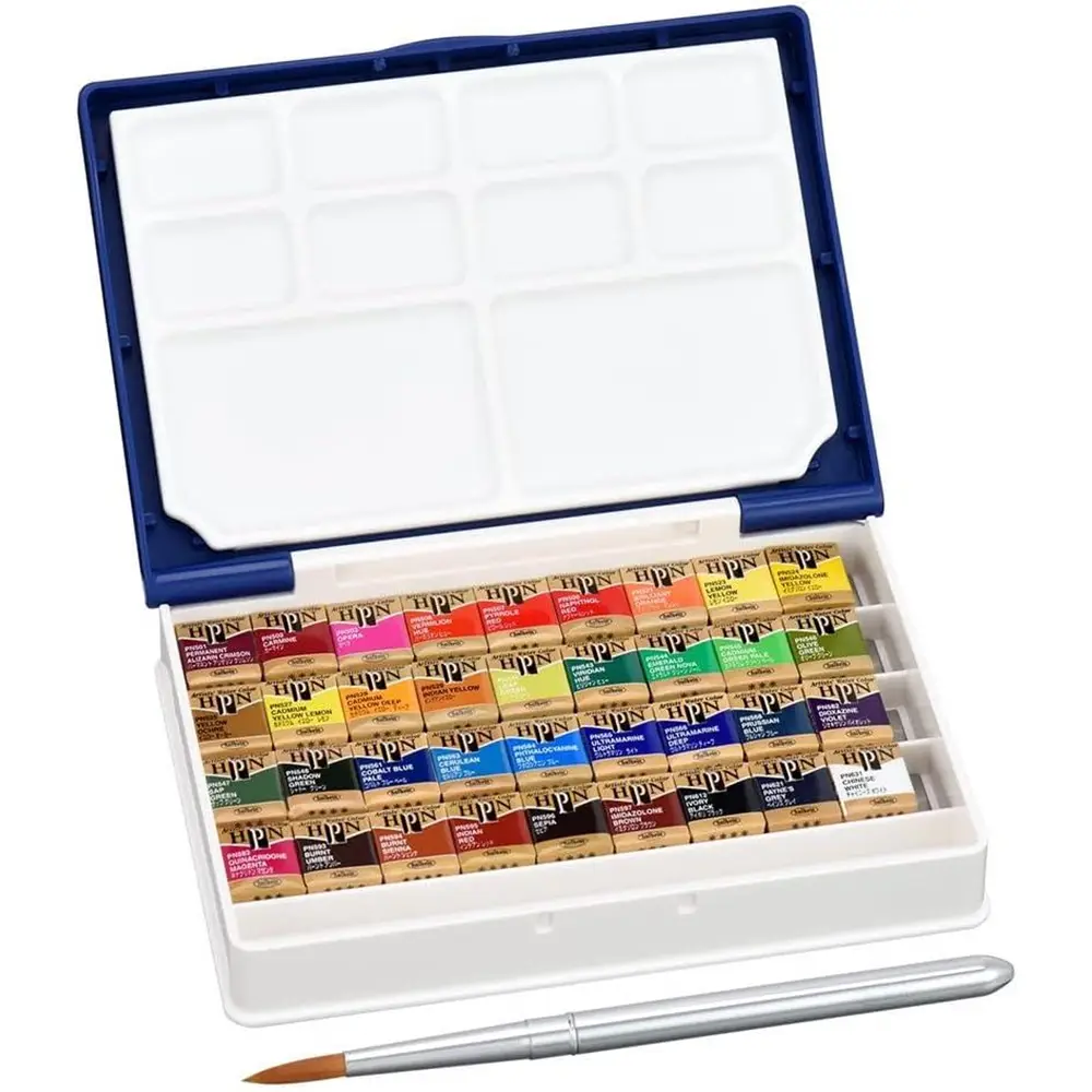 Holbein Solid Watercolors Artist Pan Color PN698 36 Color Set (Palm Box Plus) 02698