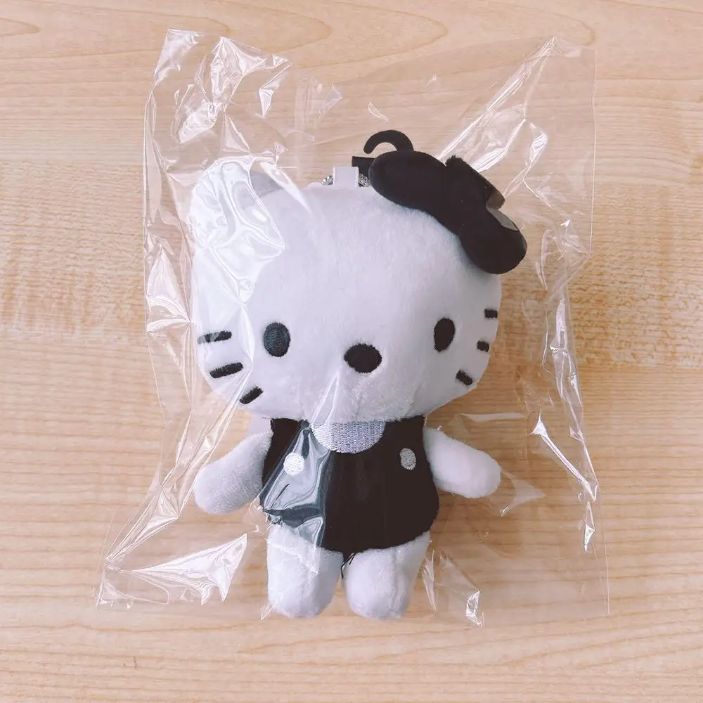 Hello Kitty 50th Anniversary Mascot Charm Plush Toy Monochrome