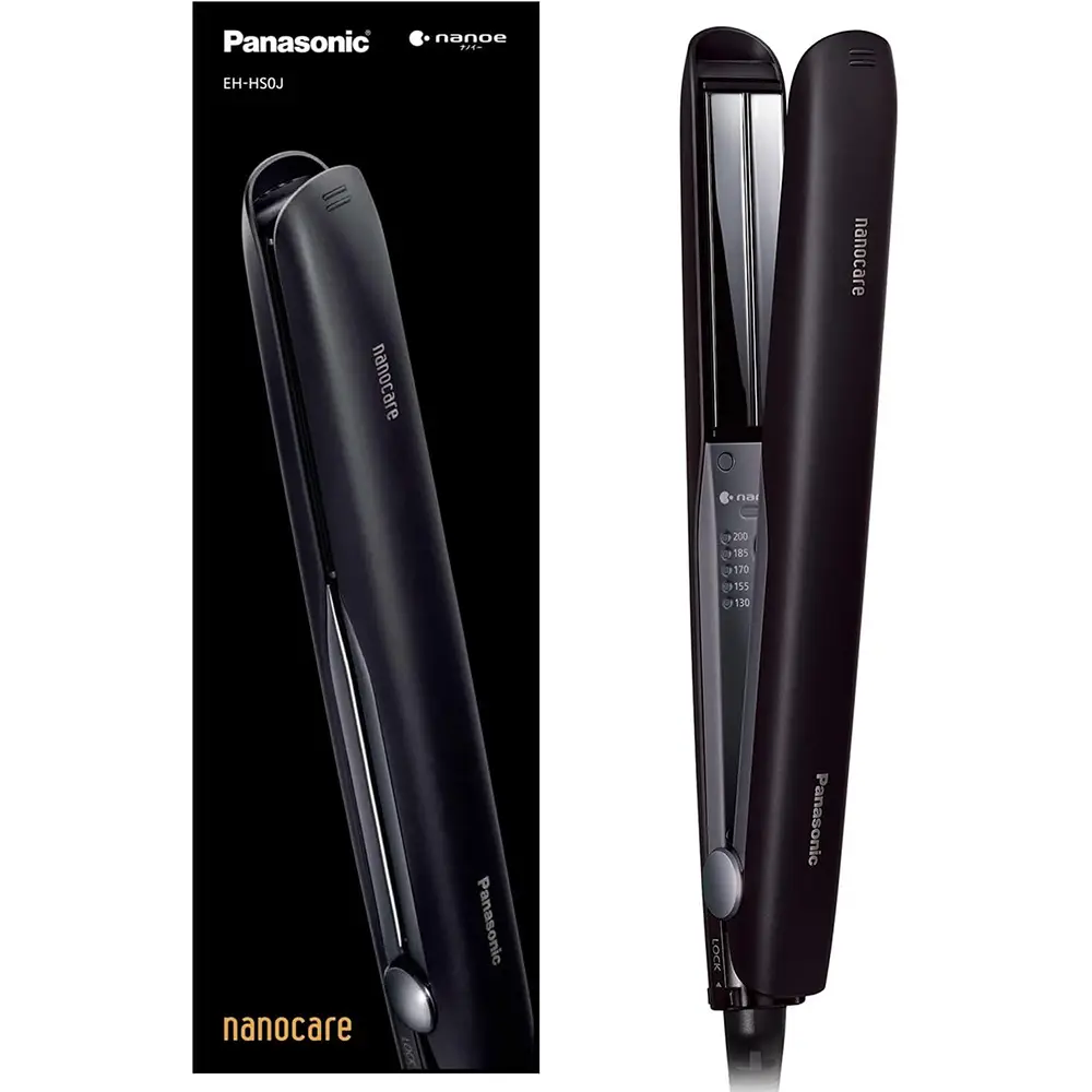 Panasonic Hair Straightening Iron, Nanoe Technology, Smooth Gloss Coating Plus, International Voltage Support (Model: EH-HS0J), Black/White Panasonic Hair Straightening Iron, Nanoe Technology, Smooth Gloss Coating Plus, International Voltage Support (Model: EH-HS0J), Black/White